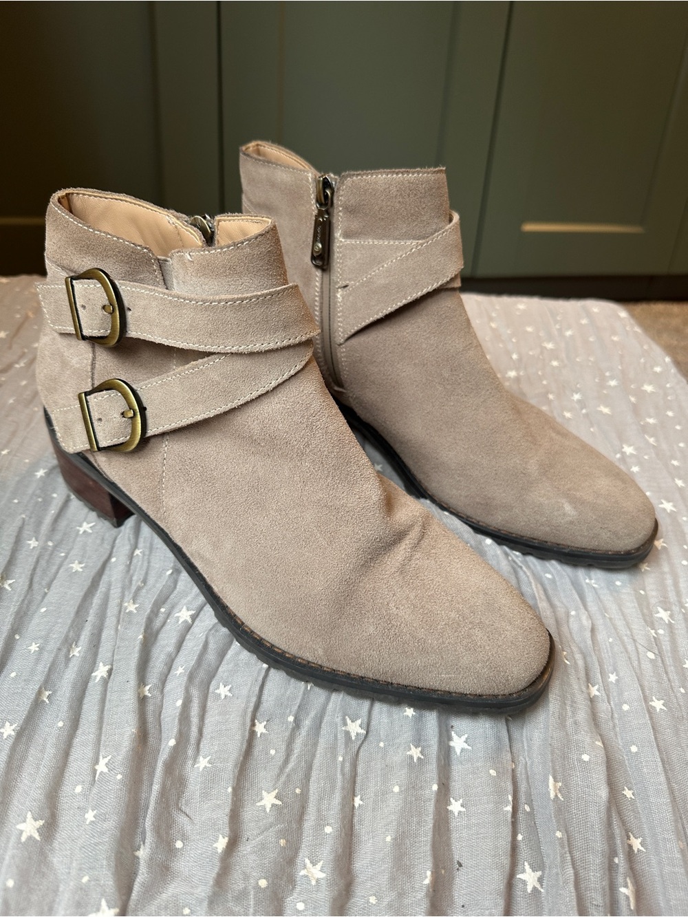 Blondo Shanna Suede Waterproof Double-Buckle Ankle Boots
